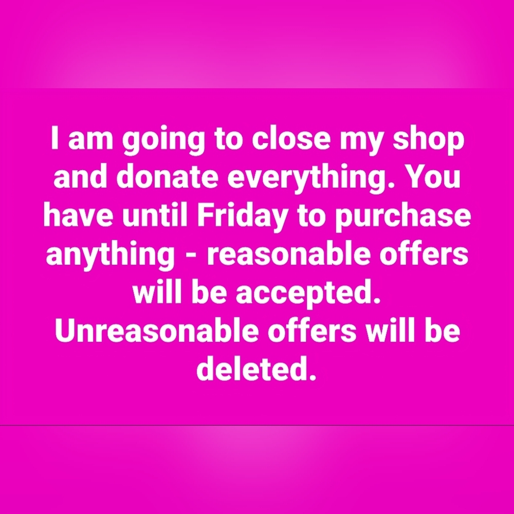 Shop closing on 8/23.